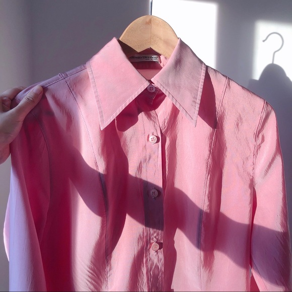 Vintage Antonio D’errico pink button down shirt - Picture 2 of 8